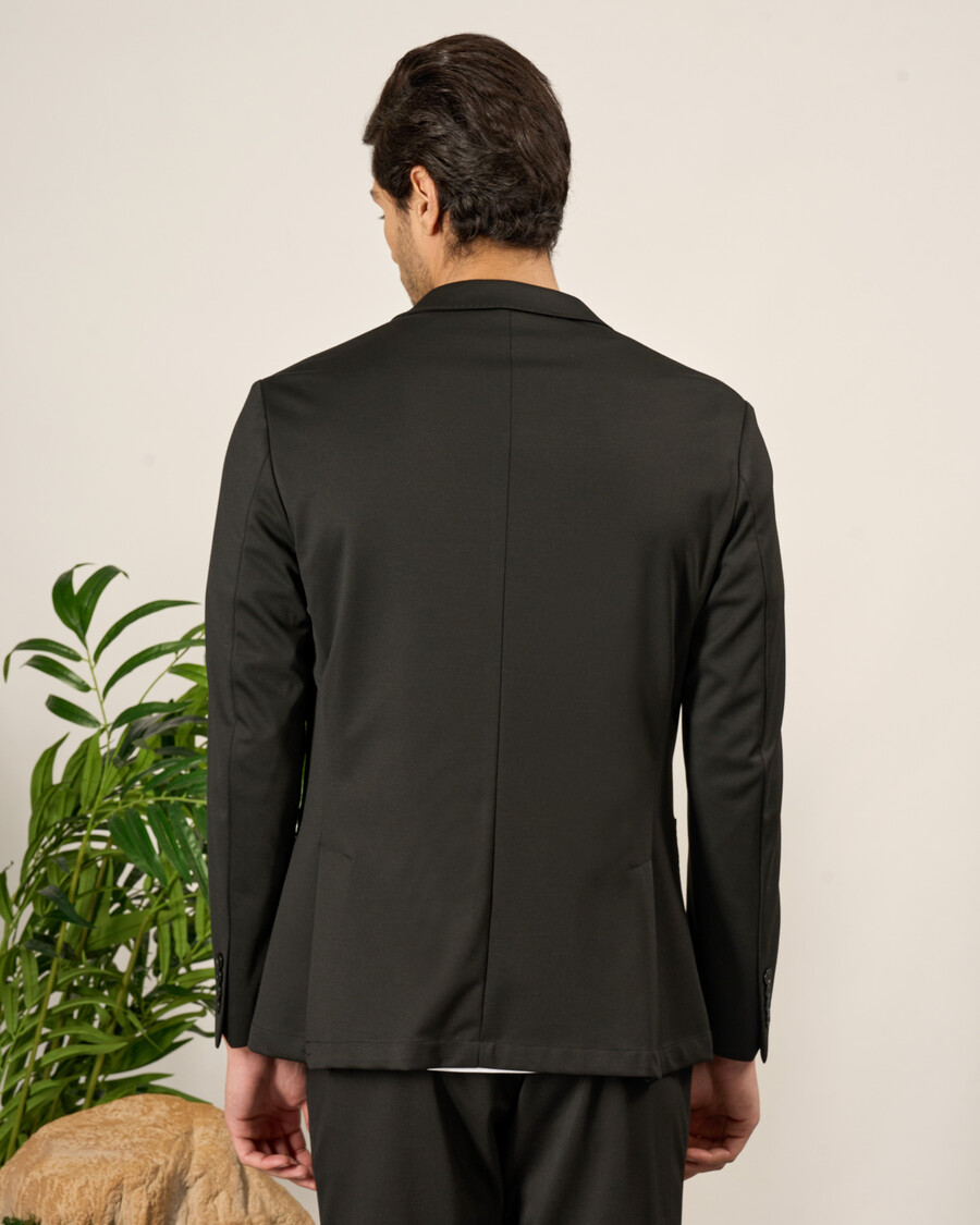 abito nero slim fit in maglia
