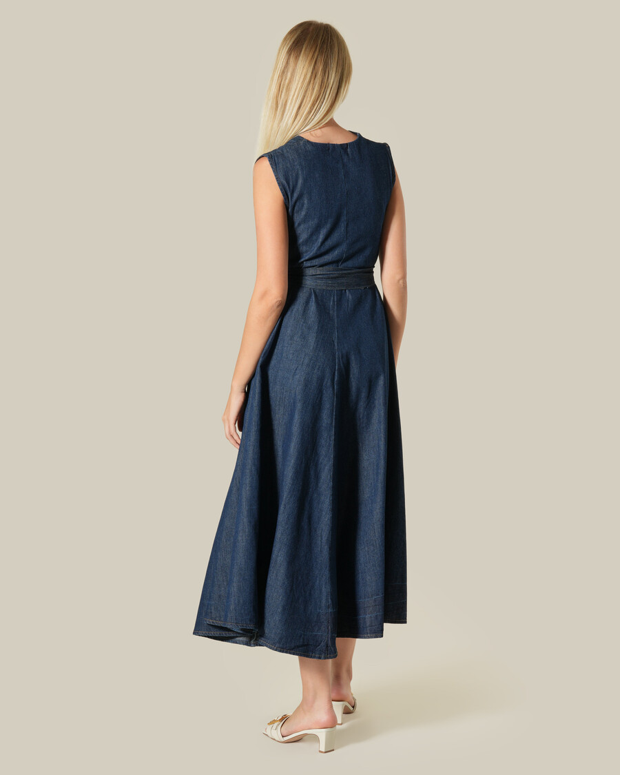 abito in chambray senza maniche
