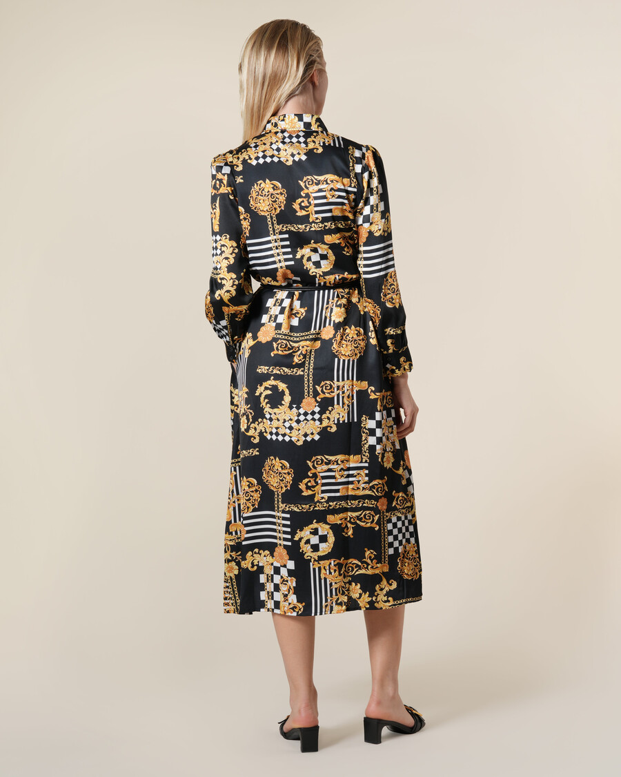 abito midi con stampa barocca geometrica