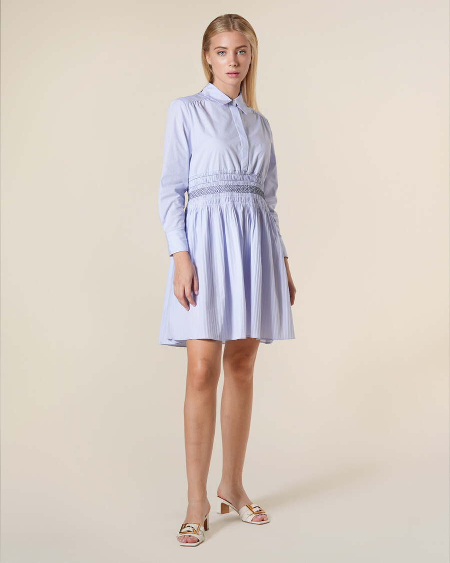 mini abito camicia in cotone a righe