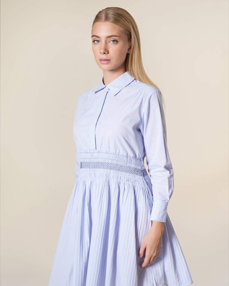 mini abito camicia in cotone a righe