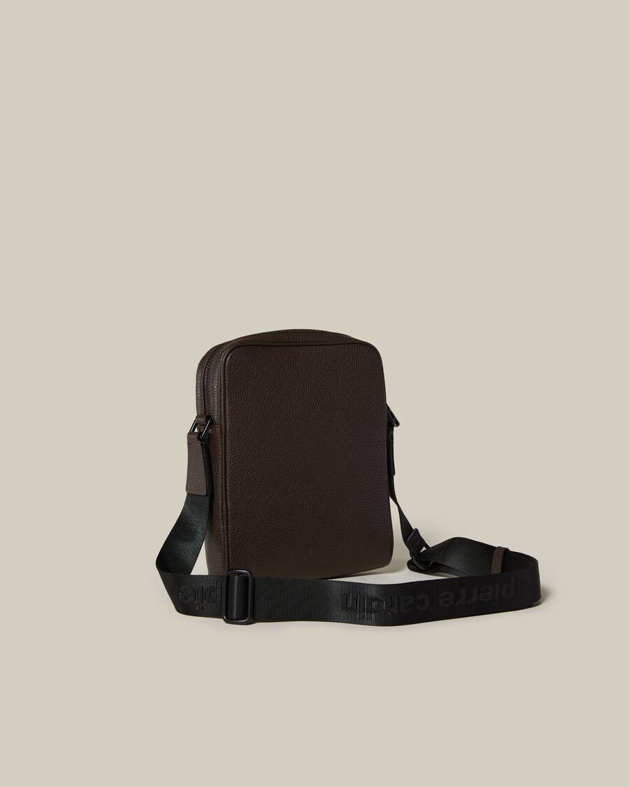 borsa a tracolla in pelle decorata con marchio