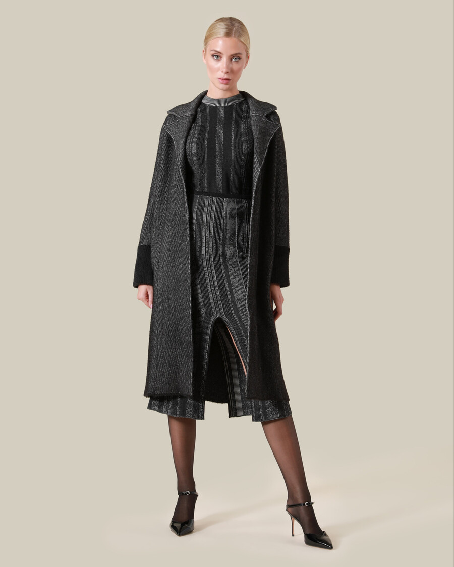 cappotto avvolgente a spina di pesce