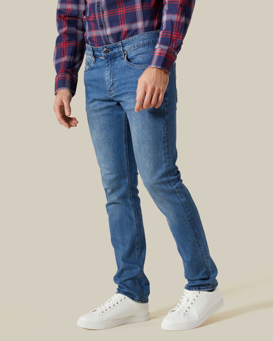 jeans slim fit blu medio