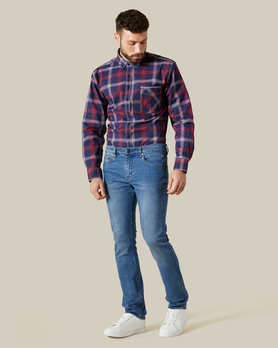jeans slim fit blu medio