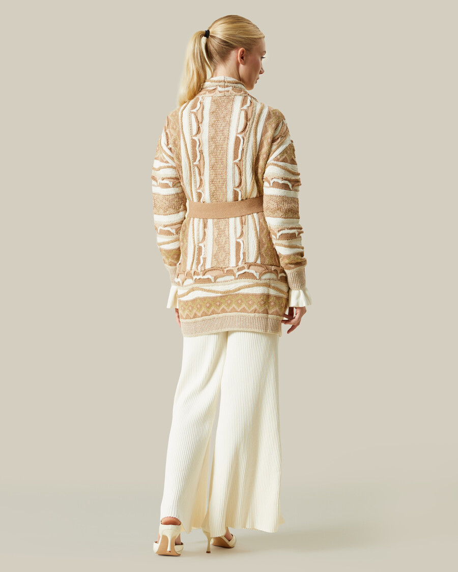 cardigan con motivo metallizzato