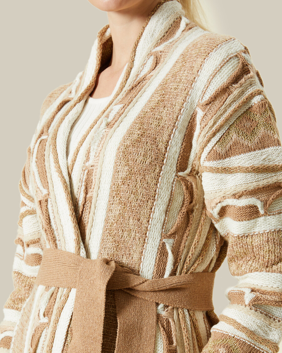 cardigan con motivo metallizzato