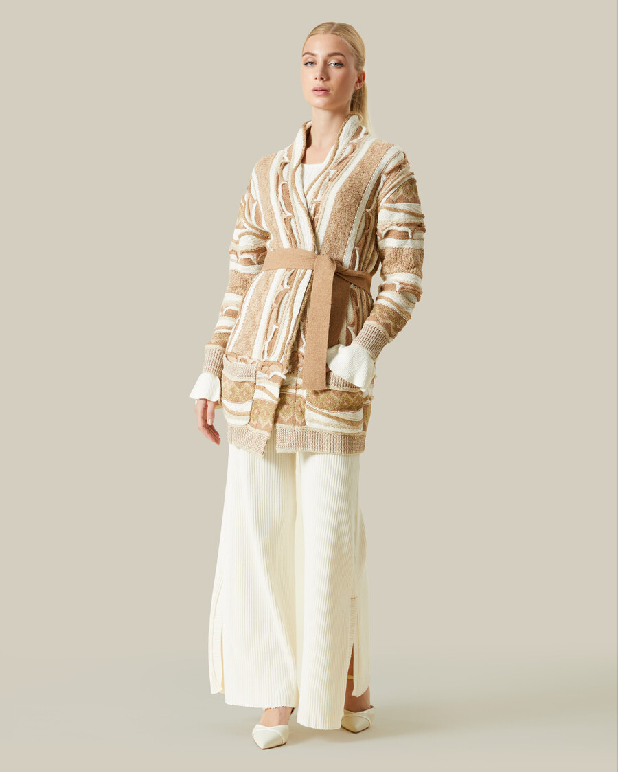 cardigan con motivo metallizzato