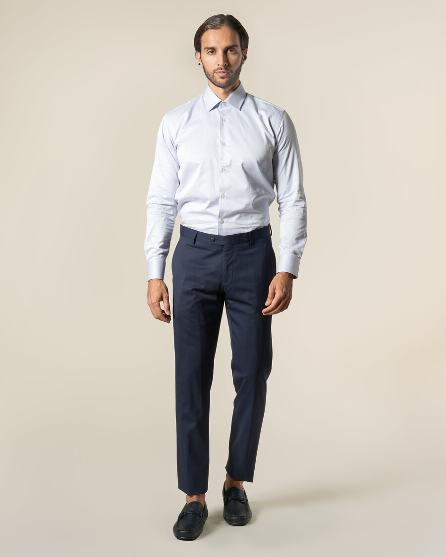 pantaloni sartoriali slim fit a righe blu navy
