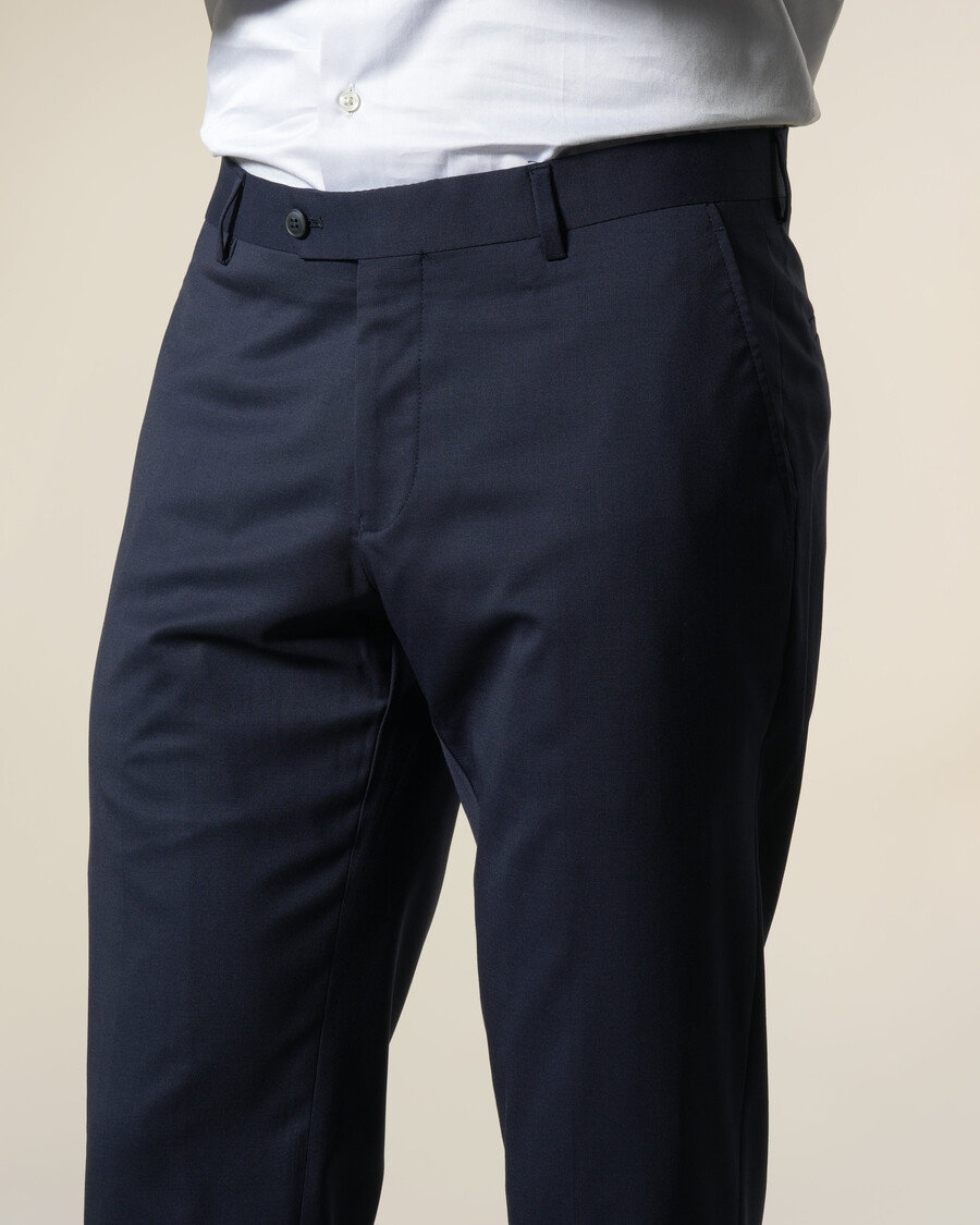 pantaloni sartoriali slim fit a righe blu navy