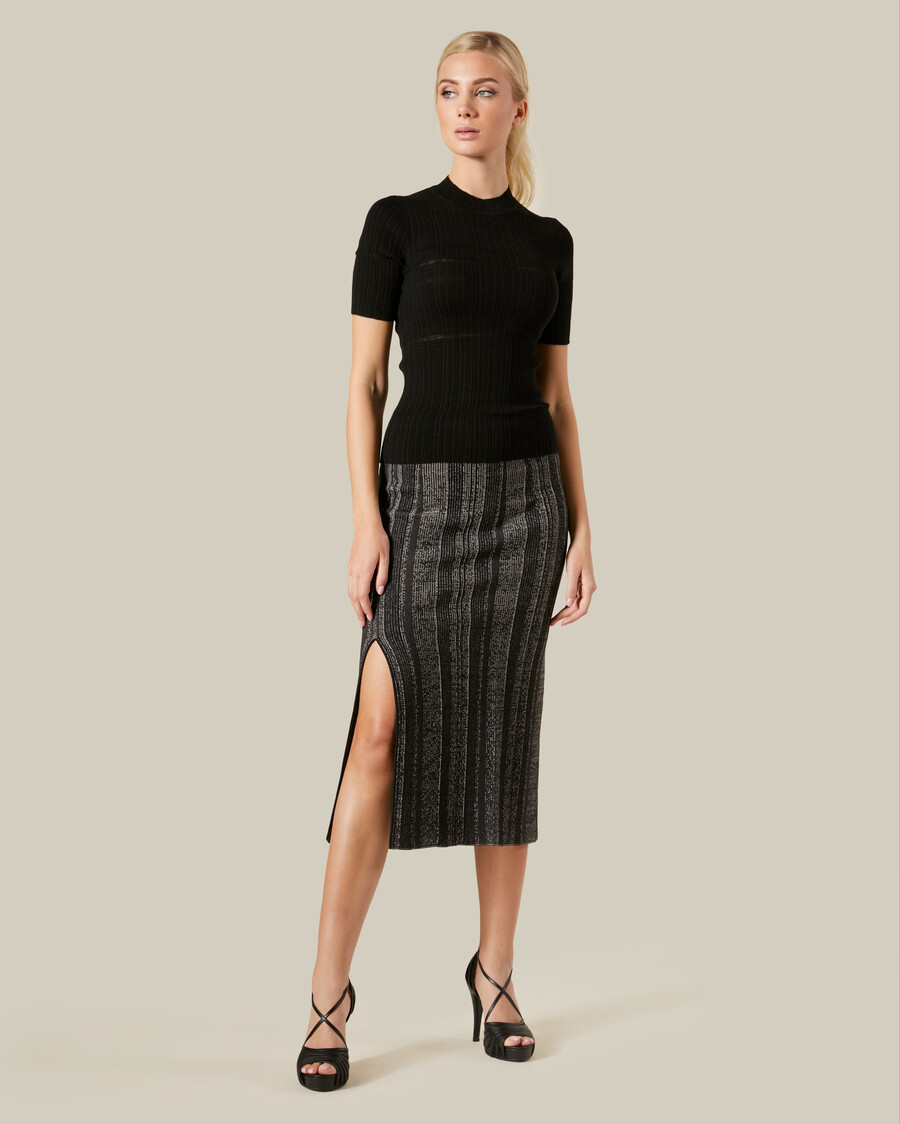 maglia a coste con collo alto