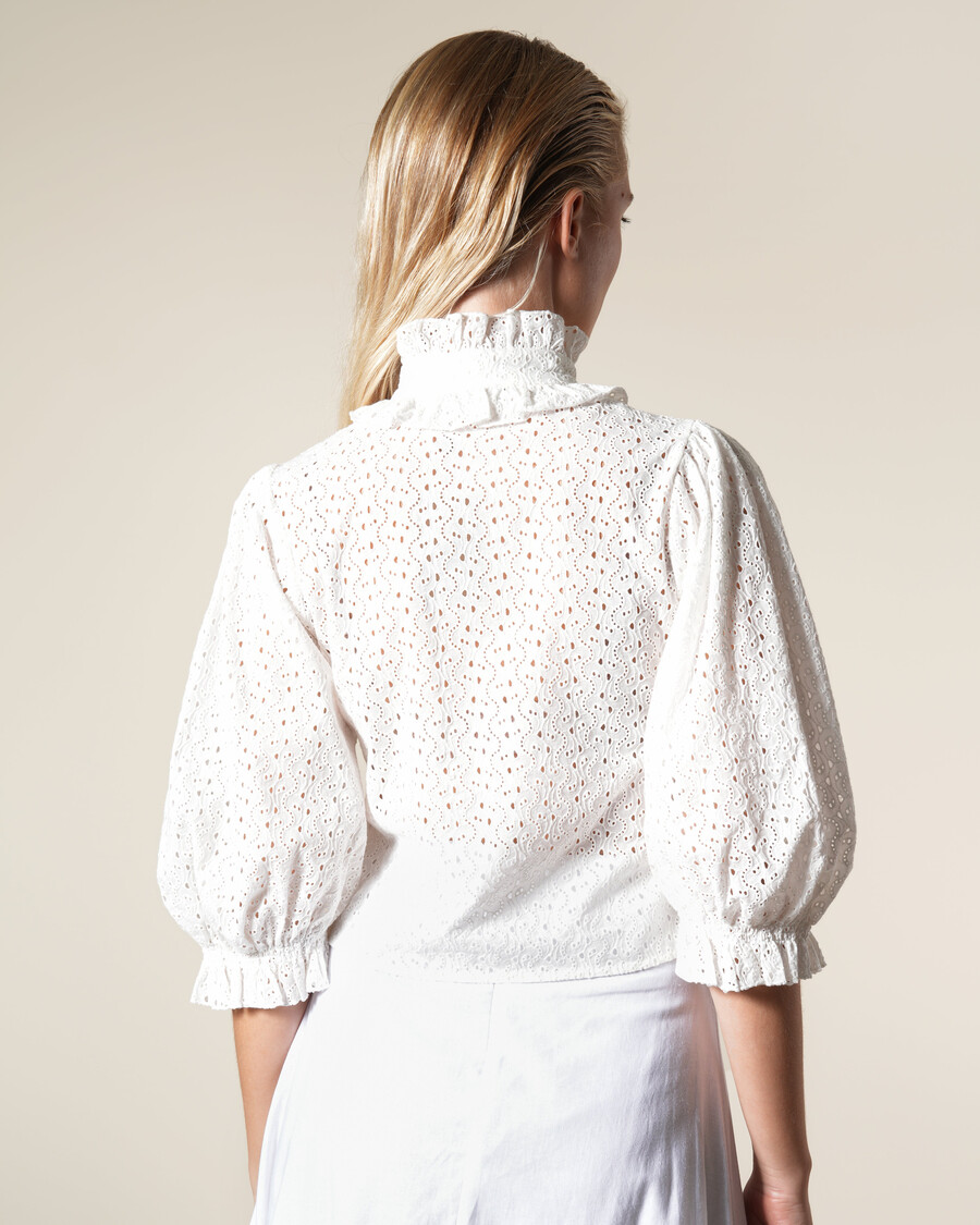 camicia vittoriana in pizzo sangallo