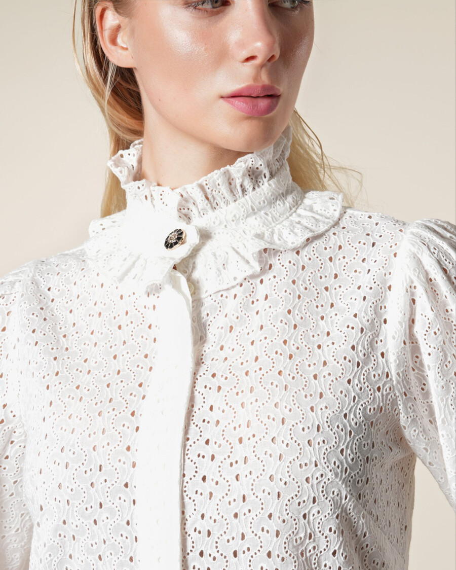 camicia vittoriana in pizzo sangallo