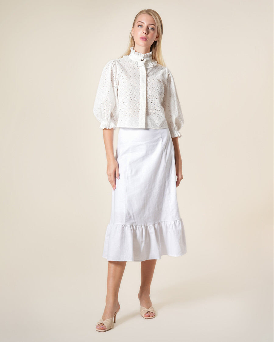 camicia vittoriana in pizzo sangallo