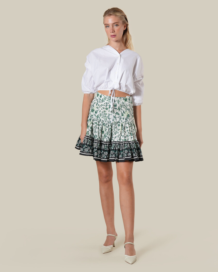 top in cotone bianco con coulisse