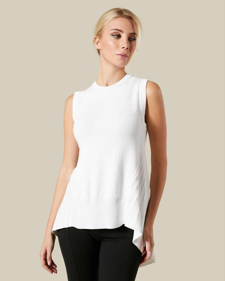 top lavorato a maglia a trapezio