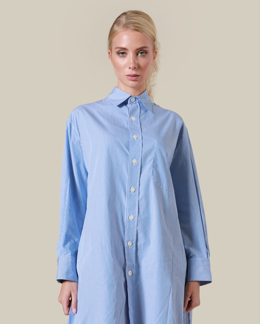 camicia oversize in cotone a righe