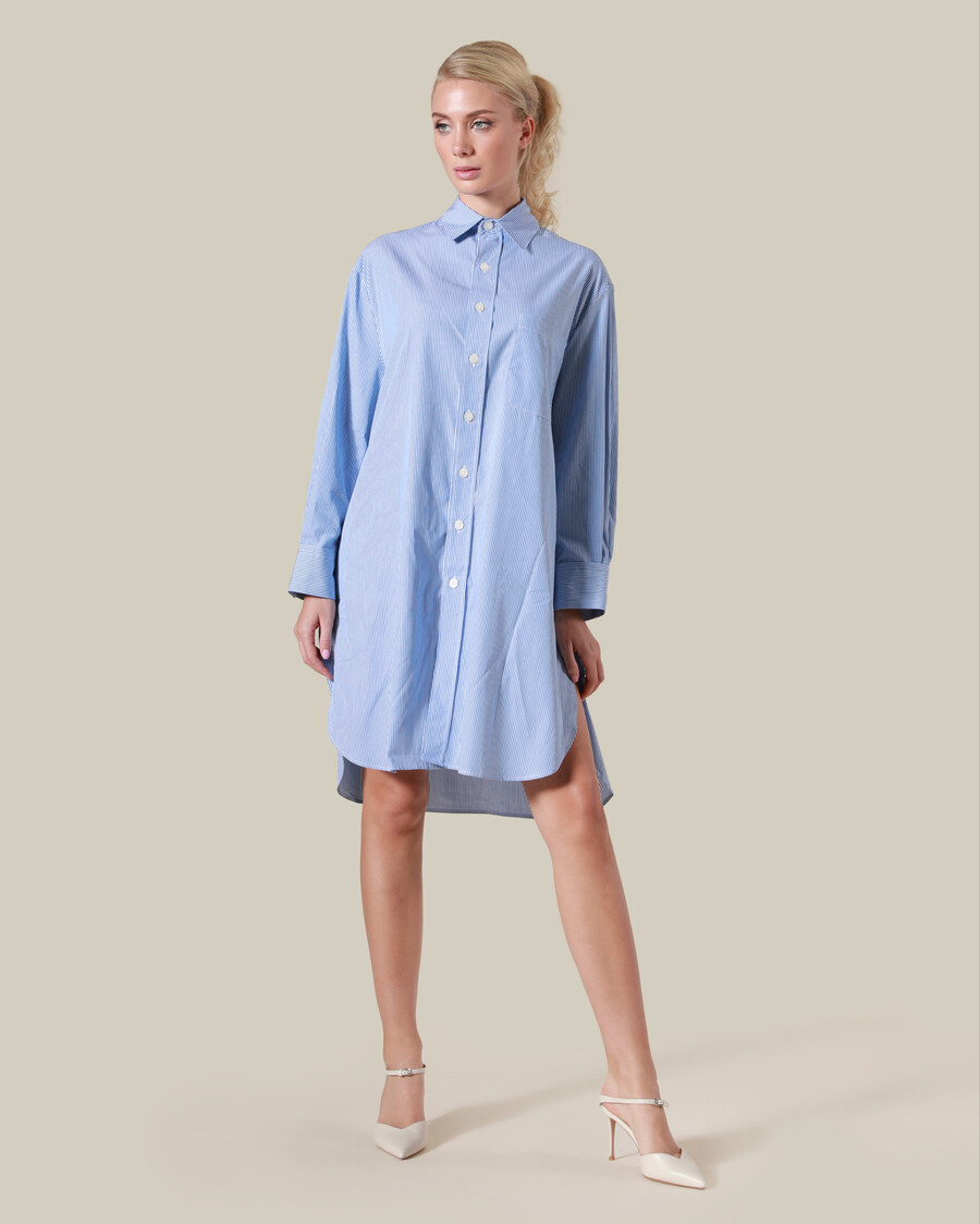 camicia oversize in cotone a righe