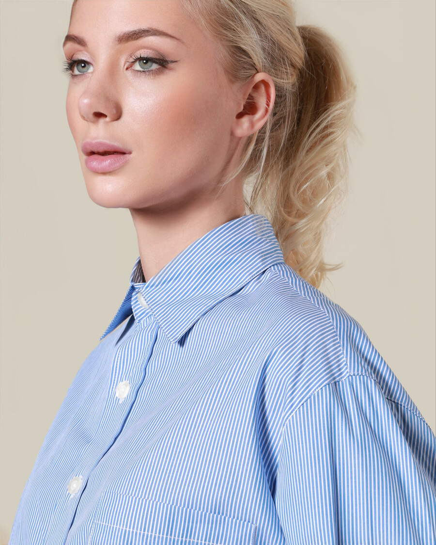 camicia oversize in cotone a righe