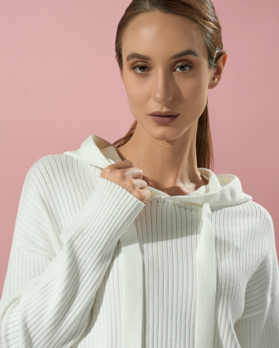 completo tuta in maglia a coste rilassato