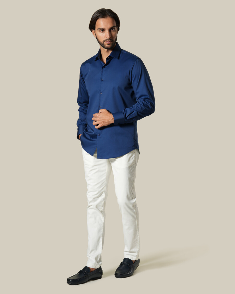 camicia classica a maniche lunghe in cotone