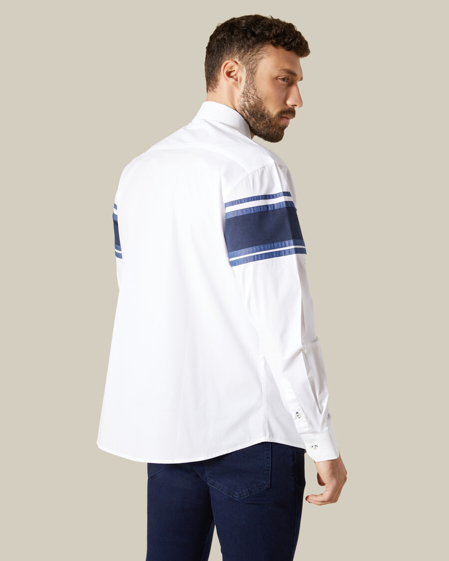 camicia in denim con pannelli