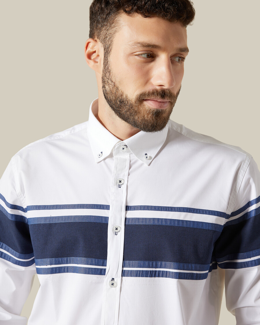 camicia in denim con pannelli