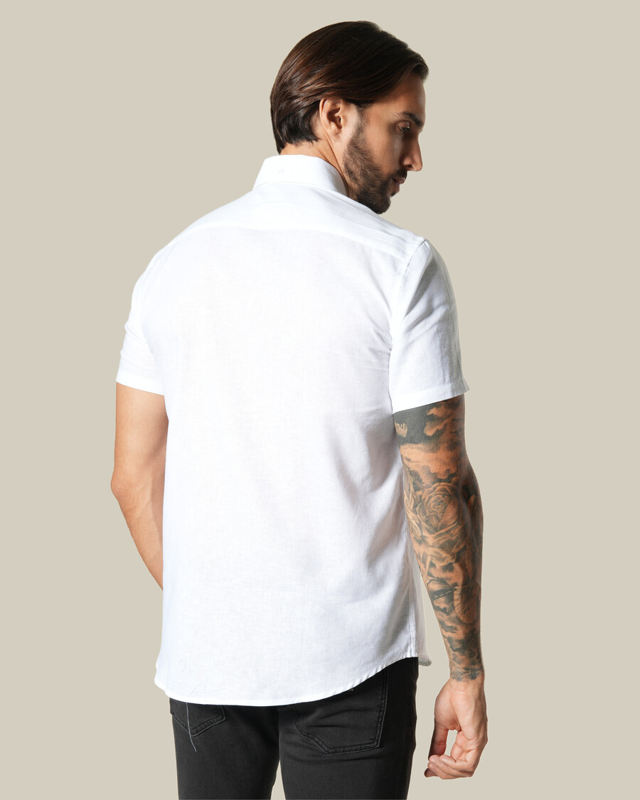 camicia a maniche corte in lino semplice