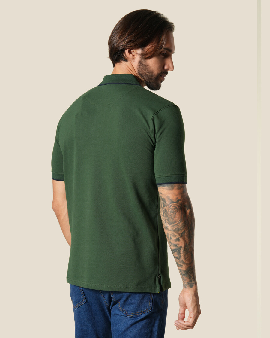polo ricamata a manica corta