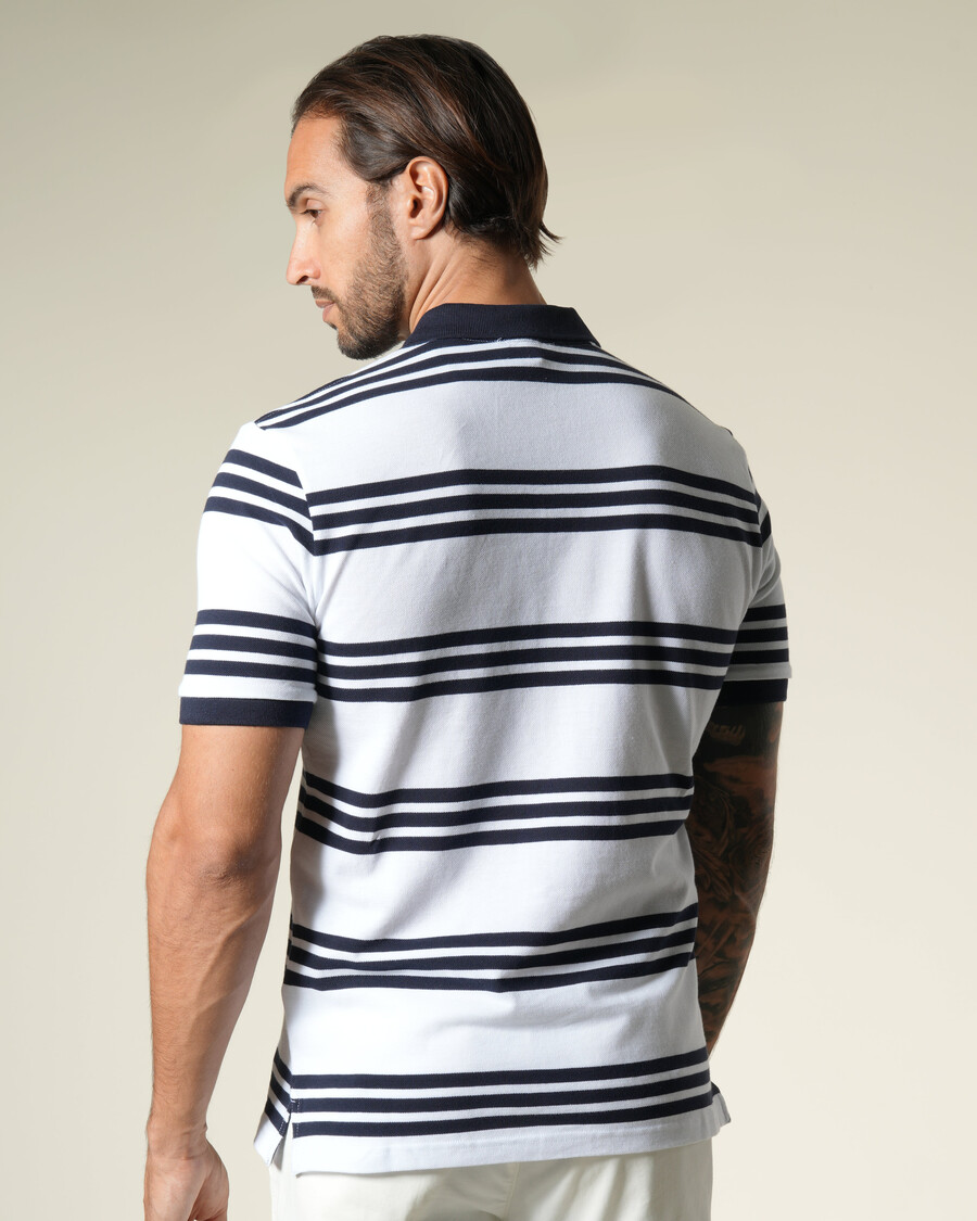 polo a righe in cotone a maniche corte