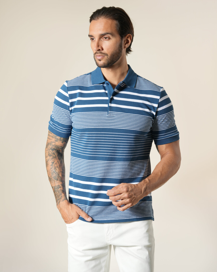 polo in cotone a righe
