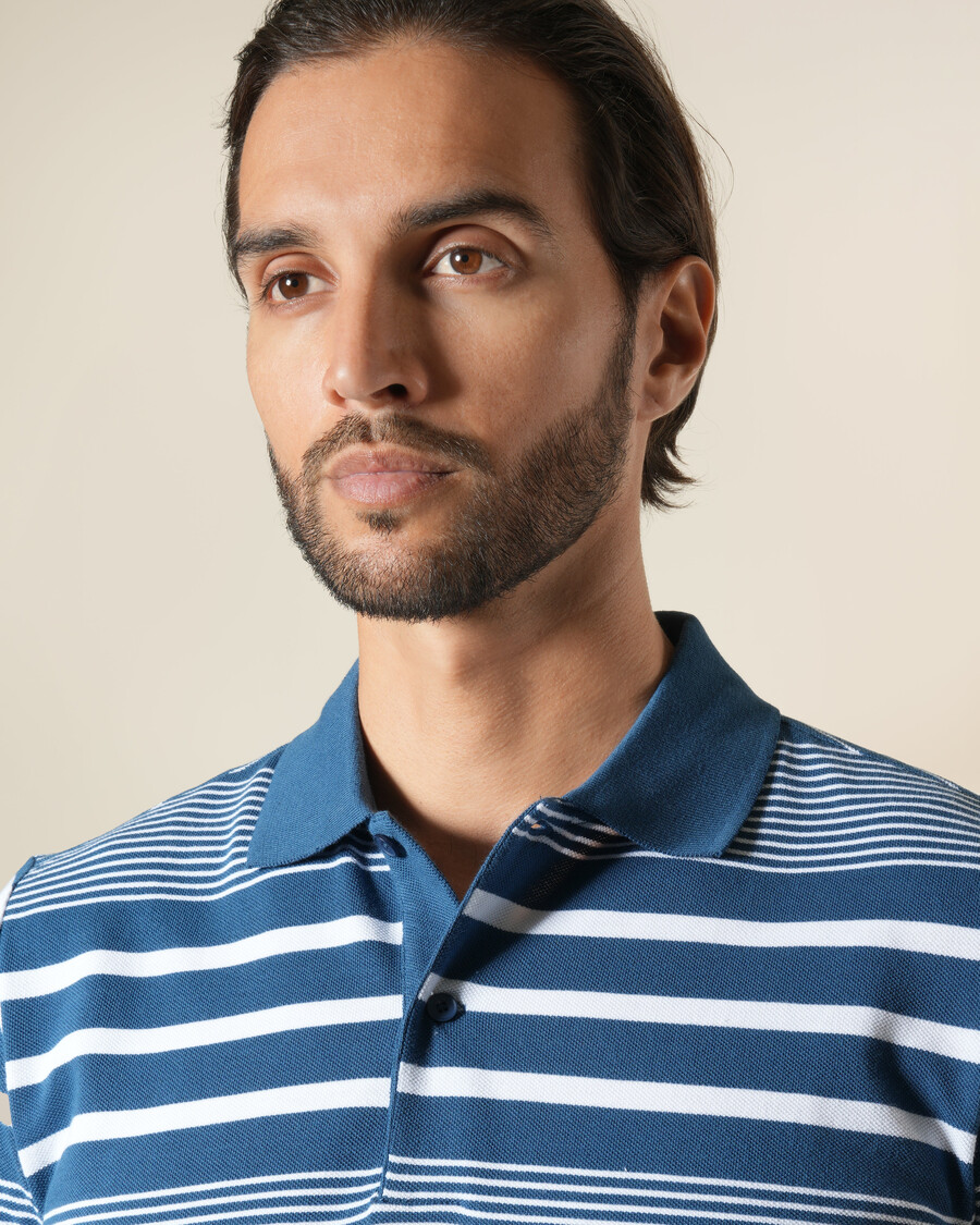 polo in cotone a righe