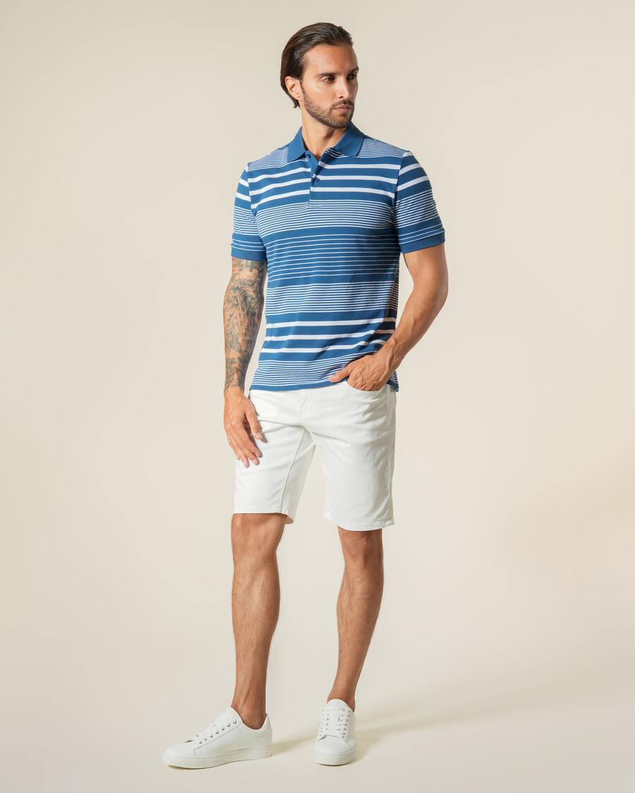 polo in cotone a righe