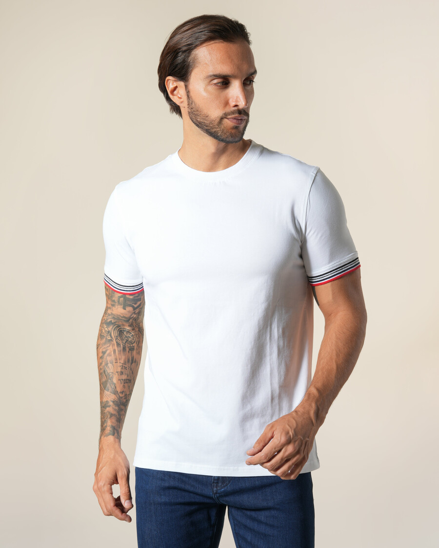 t-shirt classica a coste a righe