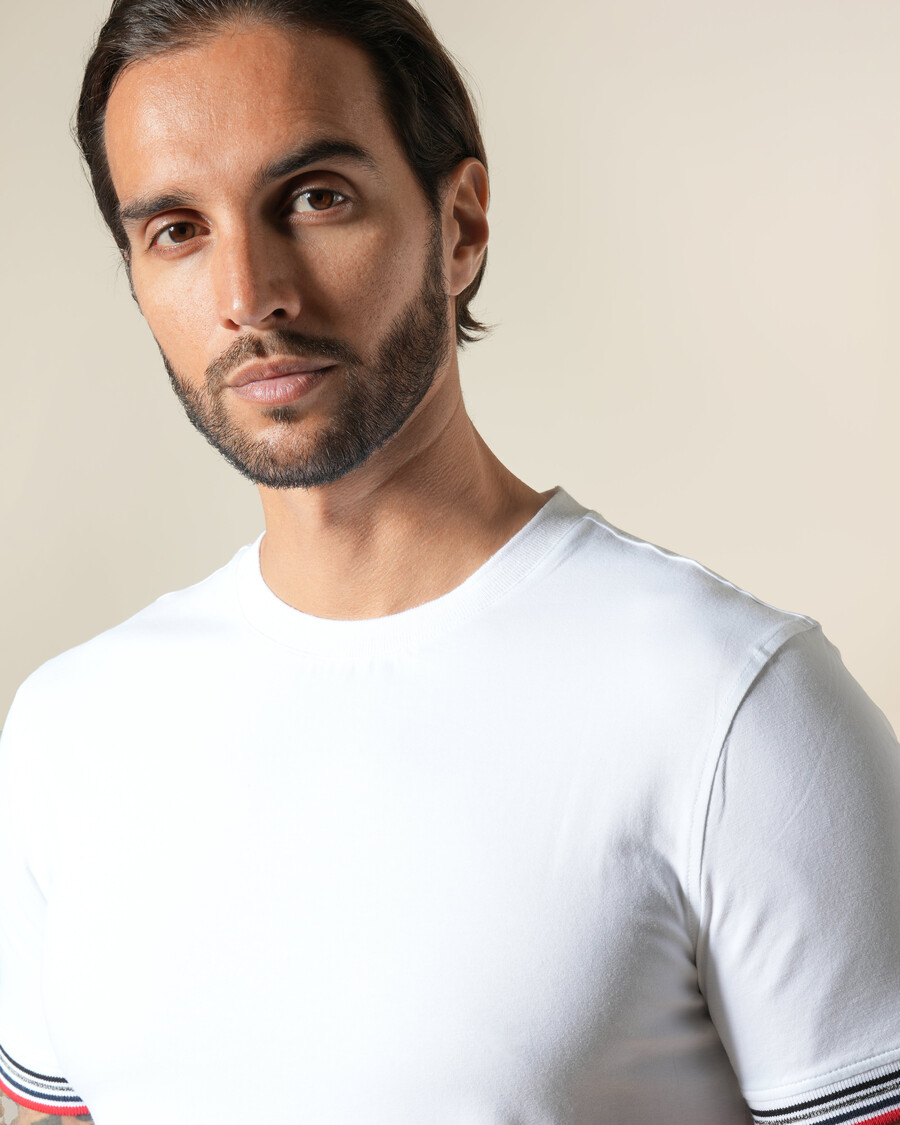t-shirt classica a coste a righe