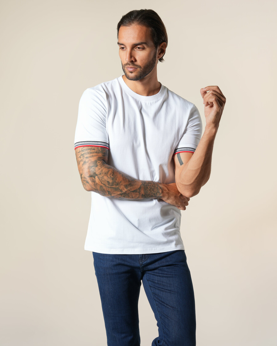 t-shirt classica a coste a righe