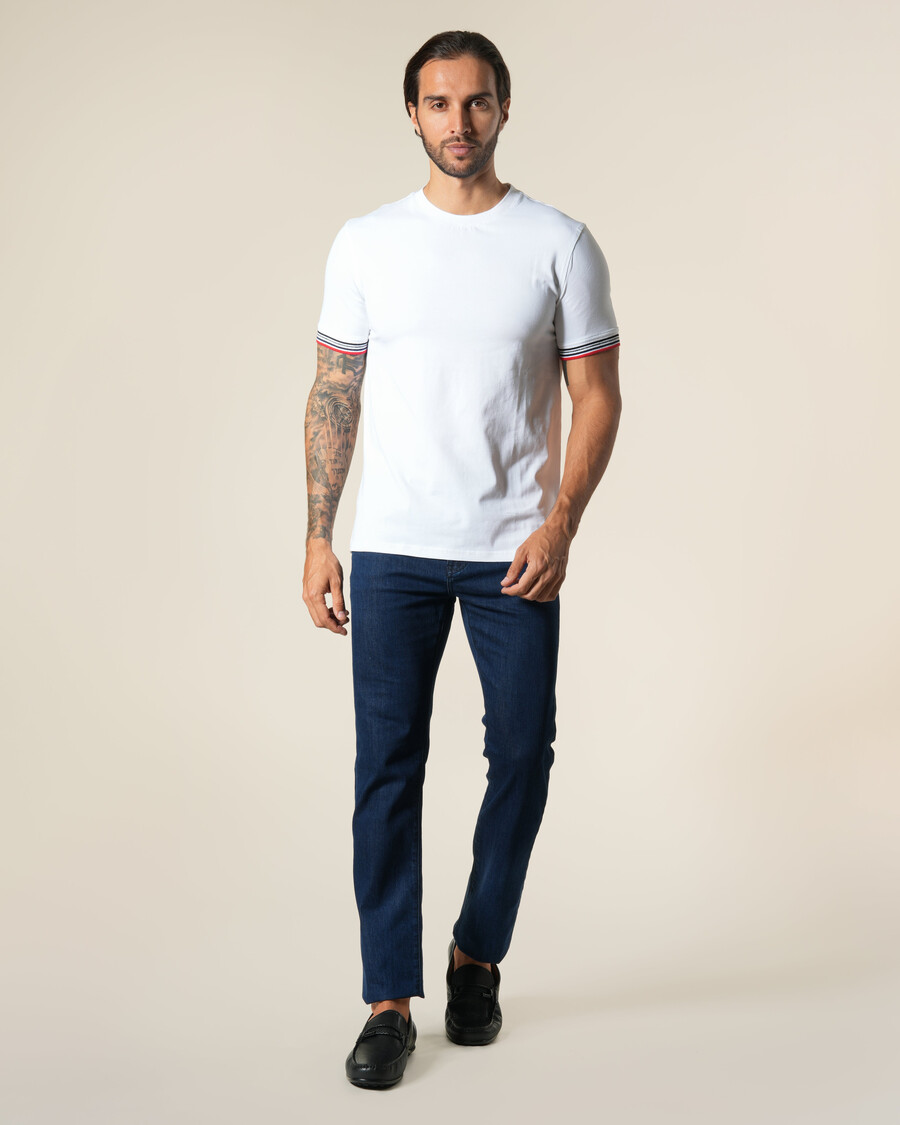 t-shirt classica a coste a righe